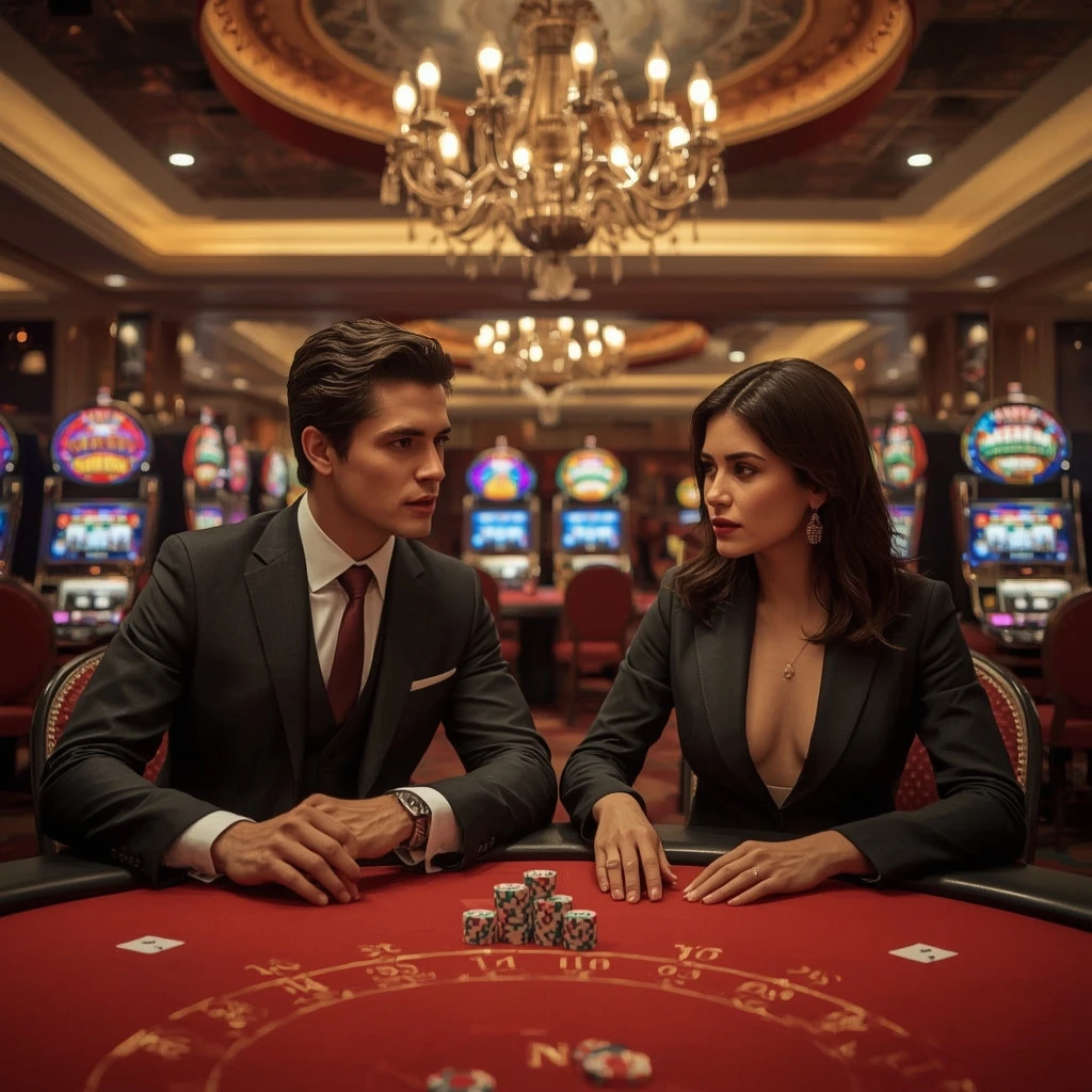 Deux joueurs de poker dans un Gxmble Casino